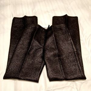 Vintage MaxAzria Collection Black Metallic Silver Glitter Wide Leg Pants Size 6